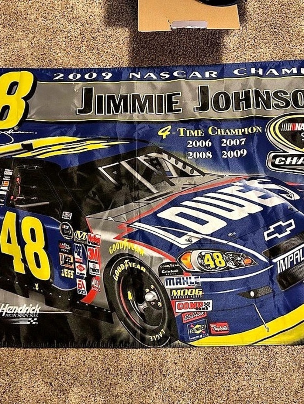 NASCAR Jimmie Johnson #48 2009 NASCAR Champion Blue & Yellow Wall Poster